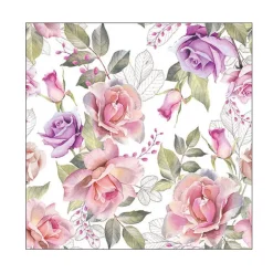 20 SERVIETTES PAPIER ROSES JOSÉPHINE 33CM