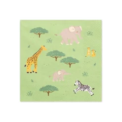 12 SERVIETTES PAPIER SAFARI 33CM ORANGE VERT