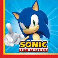 20 SERVIETTES PAPIER SONIC SPEED 33CM BLEU