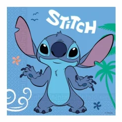 20 SERVIETTES PAPIER STITCH 2 PLIS 33CM BLEU