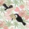 20 SERVIETTES PAPIER TOUCAN PASTEL TROPICAL 33CM