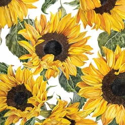 20 SERVIETTES PAPIER TOURNESOL FLEUR 33CM JAUNE
