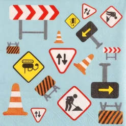 20 SERVIETTES PAPIER TRAVAUX CHANTIER 33CM BLEU