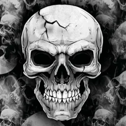 12 SERVIETTES PAPIER TÊTE DE MORT 32CM NOIR
