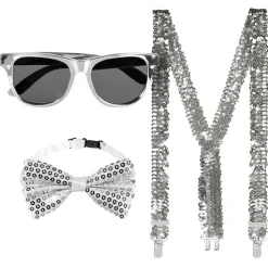 SET ACCESSOIRES ARGENT ADULTE