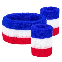 SET 3 BANDEAUX ÉPONGE SUPPORTER FRANCE ADULTE