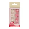 SET DÉCO EN SUCRE FLEURS ROSES ET BLANCHES