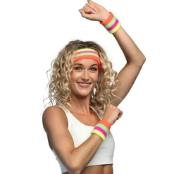 SET DE 3 BANDEAUX ÉPONGE NÉON MULTICOLORES ADULTE