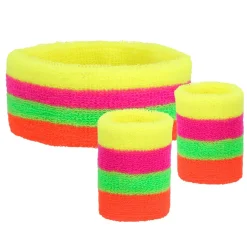 SET DE 3 BANDEAUX ÉPONGE NÉON MULTICOLORES ADULTE