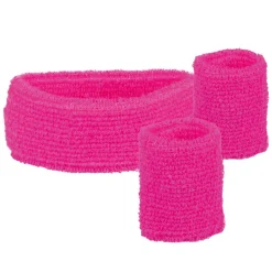 SET DE 3 BANDEAUX ÉPONGE ROSE FLUO