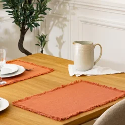 SET DE TABLE COTON EFFILOCHÉ 45X30CM TERRACOTTA