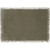 SET DE TABLE COTON FRANGES 45X30CM VERT KAKI