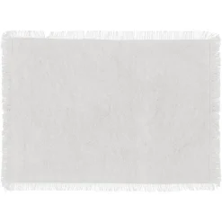 SET DE TABLE COTON FRANGES 45X30CM BLANC