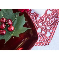 SET DE TABLE PVC AJOURÉ CURS 41X39CM ROUGE