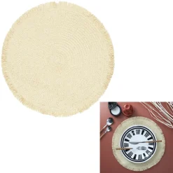 SET DE TABLE ROND 38CM FRANGE BEIGE