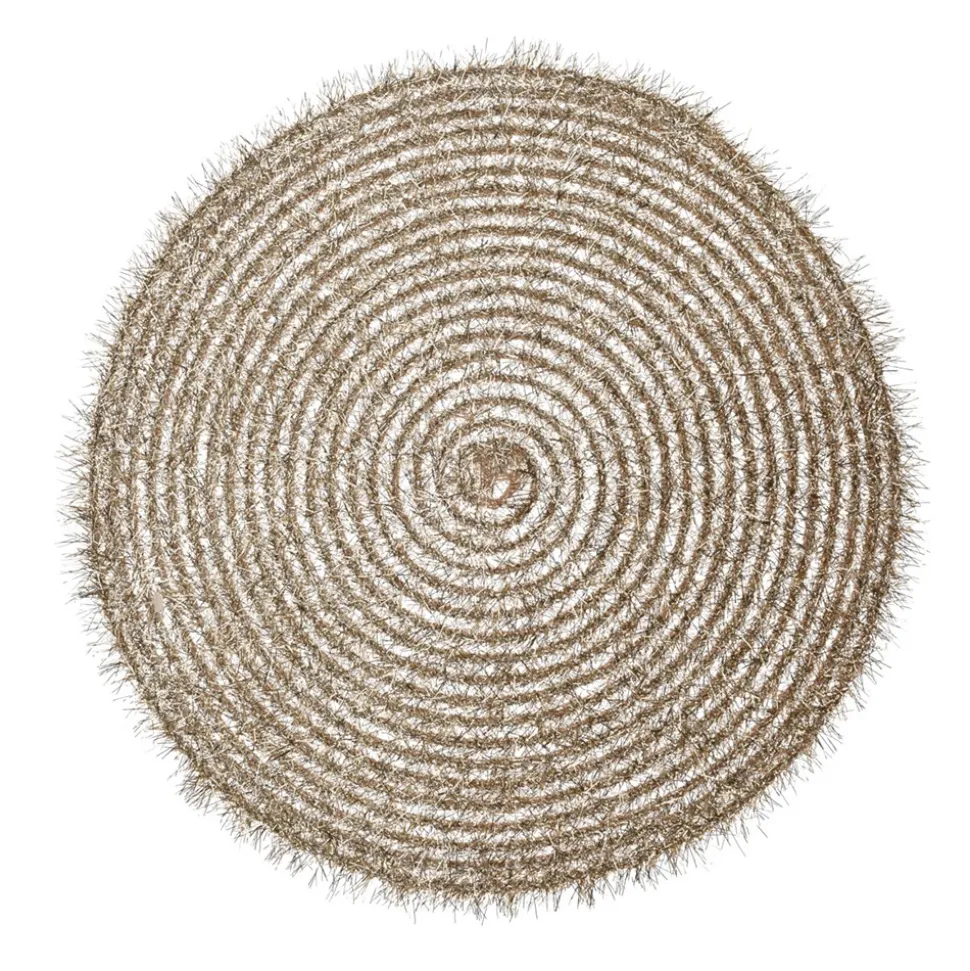 SET DE TABLE ROND SPIRALE 38CM OR OU ARGENT