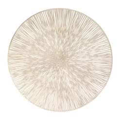 SET DE TABLE STRIÉ TISSAGE PVC 38CM OR