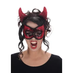 SET SERRE-TÊTE CORNES MASQUE DIABLESSE