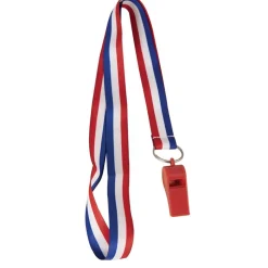 SIFFLET PLASTIQUE BLEU RUBAN TRICOLORE FRANCE