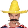 SOMBRERO CHAPEAU DE PAILLE MEXICAIN 45CM JAUNE