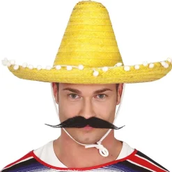 SOMBRERO CHAPEAU DE PAILLE MEXICAIN 45CM JAUNE