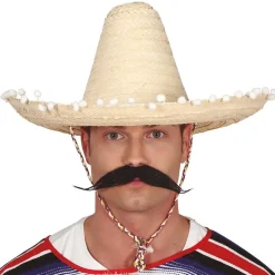 SOMBRERO CHAPEAU DE PAILLE MEXICAIN 45CM NATURE