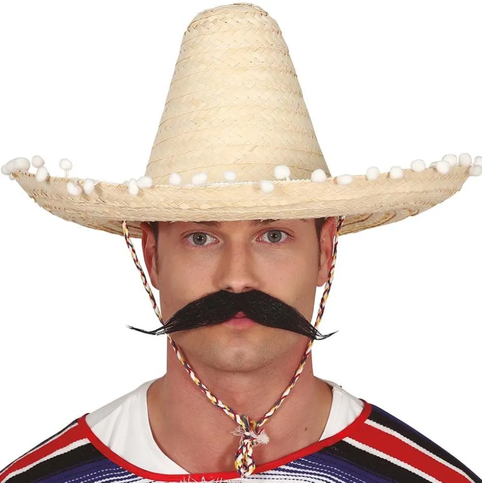 SOMBRERO CHAPEAU DE PAILLE MEXICAIN 45CM NATURE