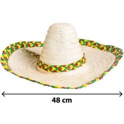 SOMBRERO MEXICAIN FEUILLES PALMIER 48CM ADULTE