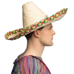 SOMBRERO MEXICAIN FEUILLES PALMIER 48CM ADULTE