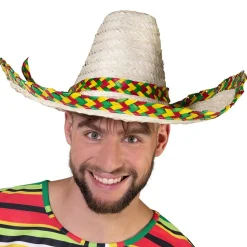 SOMBRERO MEXICAIN FEUILLES PALMIER 48CM ADULTE