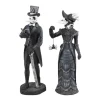 STATUE CORBEAU SQUELETTE RÉSINE 7X6X21CM NOIR