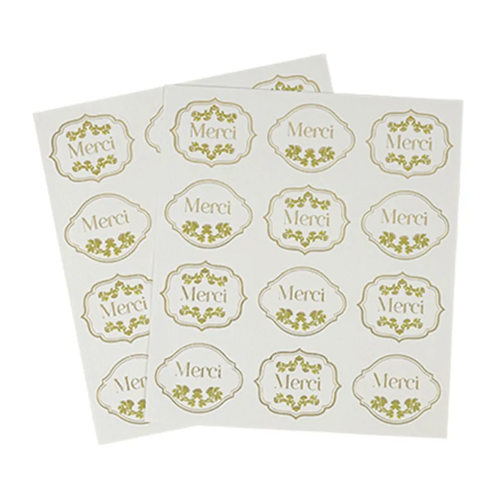 24 STICKERS CADEAUX MERCI BOTANIC 4X5CM PISTACHE