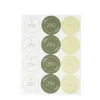 24 STICKERS CADEAUX ROND MERCI OLIVER 5CM VERT