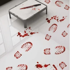 STICKERS EMPREINTES DE PAS SANG 25X70CM ROUGE