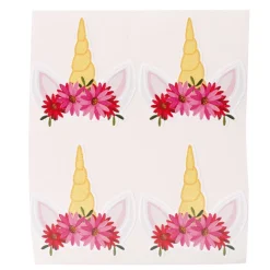10 STICKERS TÊTE LICORNE 4.5CM