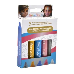 5 STICKS DE MAQUILLAGE 3.8G COULEURS MÉTALLIQUES