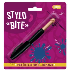 STYLO BILLE FORME PÉNIS 14.5CM NOIR