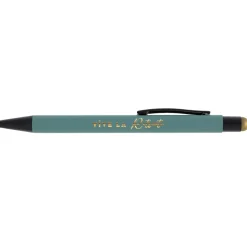 STYLO BILLE RETRAITE DORÉE 14CM VERT CÉLADON