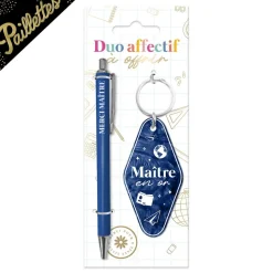 STYLO PORTE-CLEFS MOTEL PAILLETTES MAÎTRE BLEU
