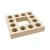 SUPPORT BOIS MDF CARRÉ 12 TUBES À ESSAI 15.4X2.5CM