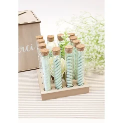 SUPPORT BOIS MDF CARRÉ 12 TUBES À ESSAI 15.4X2.5CM