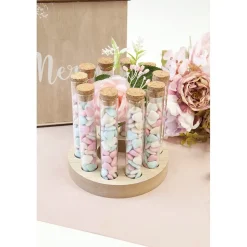 SUPPORT BOIS MDF ROND 10 TUBES À ESSAI 16.2X2.5CM
