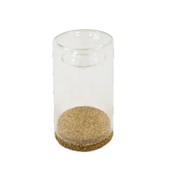 SUPPORT BOUGIE VERRE SOCLE EN LIÈGE 12.8X6.4CM