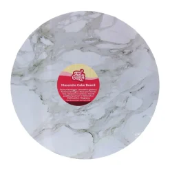 SUPPORT GÂTEAU CARTON ROND 30CM GRIS MARBRÉ