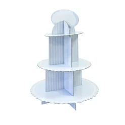 SUPPORT 3 ÉTAGES BABYSHOWER BLEU 30X42CM