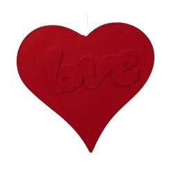SUSPENSION CUR VELOUTÉ LOVE 25CM ROUGE