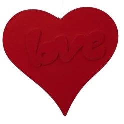 SUSPENSION CUR VELOUTÉ LOVE 30CM ROUGE