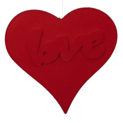 SUSPENSION CUR VELOUTÉ LOVE 40CM ROUGE