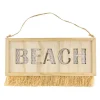 SUSPENSION PANCARTE BOIS PLAGE 35X20X1.2CM NATURE