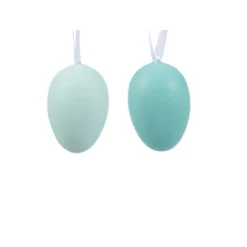 12 SUSPENSIONS OEUF PLASTIQUE COLORÉ 2.5X3.5CM VERT